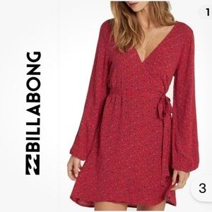 New with tag Billabong Love Warrior Wrap Dress red S.